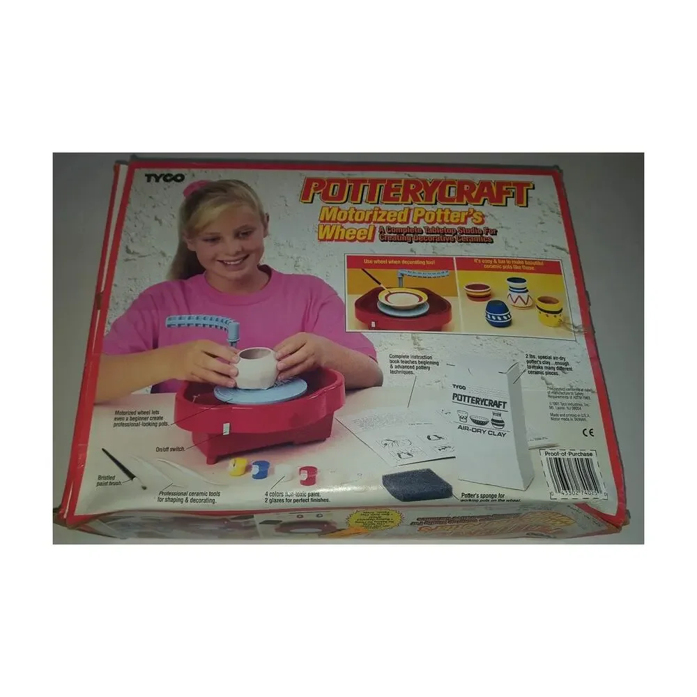 Vintage 1990's Tyco Potterycraft Motorized Potter's wheel Kids Craft Like New